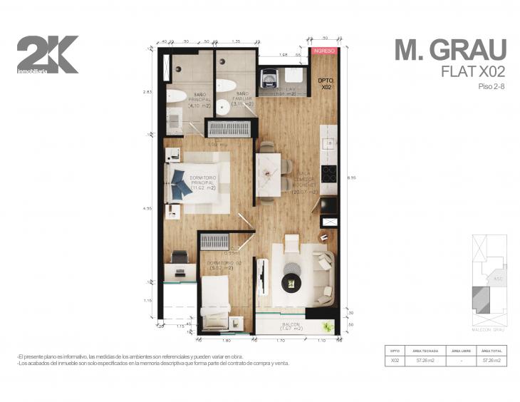 Plano del modelo x02 del proyecto MAR DE GRAU en Chorrillos