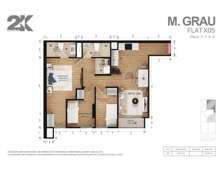 Plano del modelo x05 del proyecto MAR DE GRAU en Chorrillos