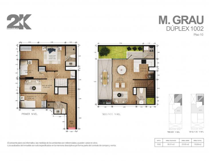 Plano del modelo 1002 del proyecto MAR DE GRAU en Chorrillos