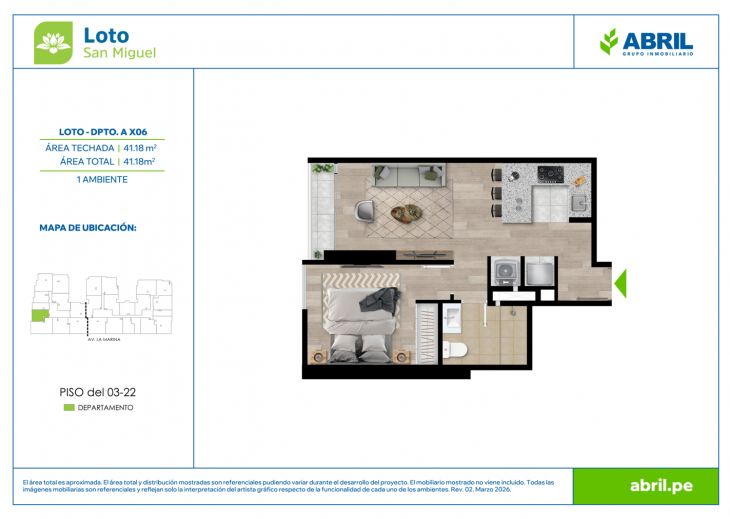 Plano del modelo LOT-1-X06 del proyecto Loto en San Miguel