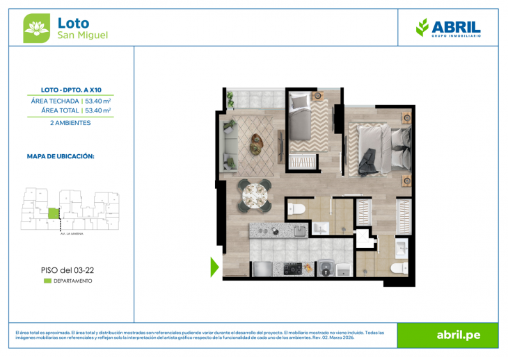 Plano del modelo LOT-1-X10 del proyecto Loto en San Miguel