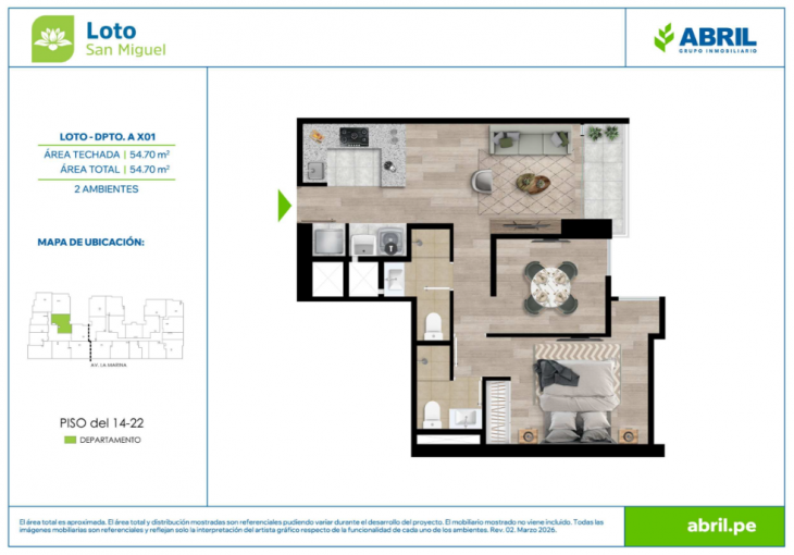 Plano del modelo LOT-1-X01B del proyecto Loto en San Miguel