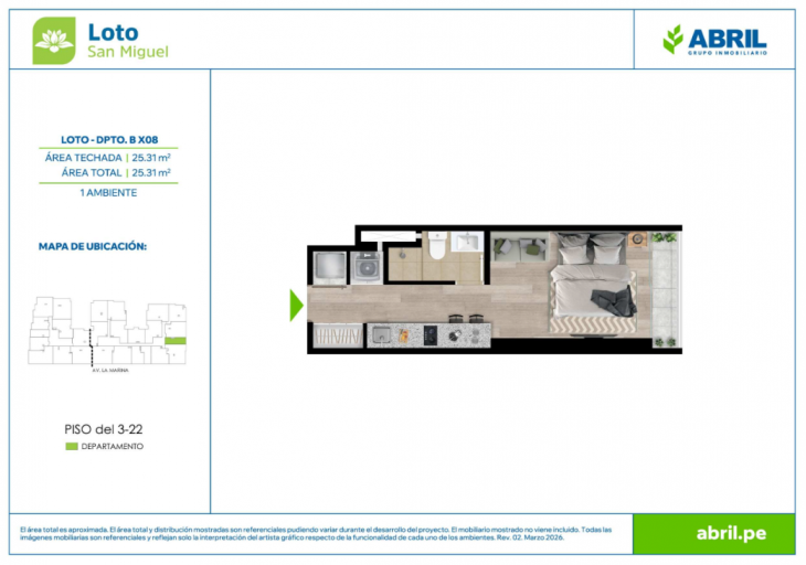 Plano del modelo LOT-2-X08 del proyecto Loto en San Miguel
