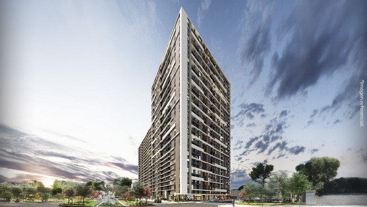 Fachada principal del proyecto Roble en Cercado de lima