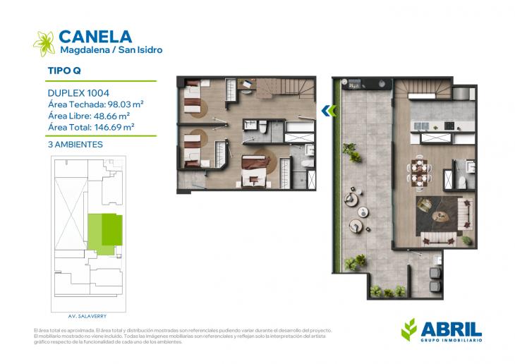 Plano del modelo TIPO Q del proyecto Canela en Magdalena Del Mar
