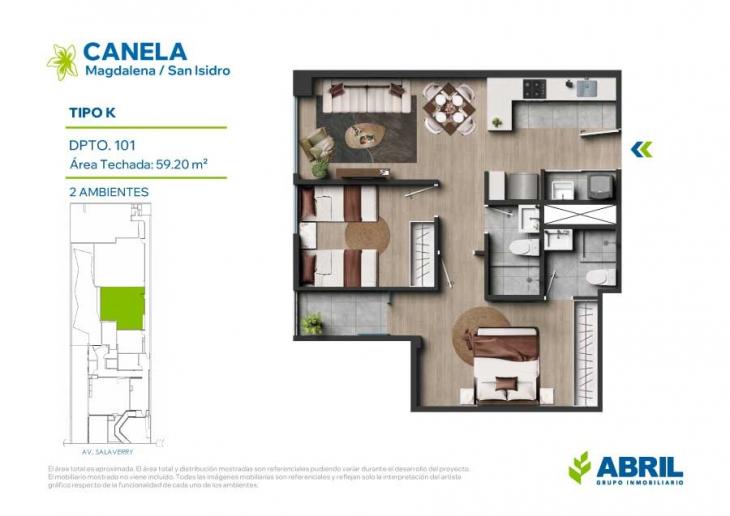 Plano del modelo TIPO K del proyecto Canela en Magdalena Del Mar