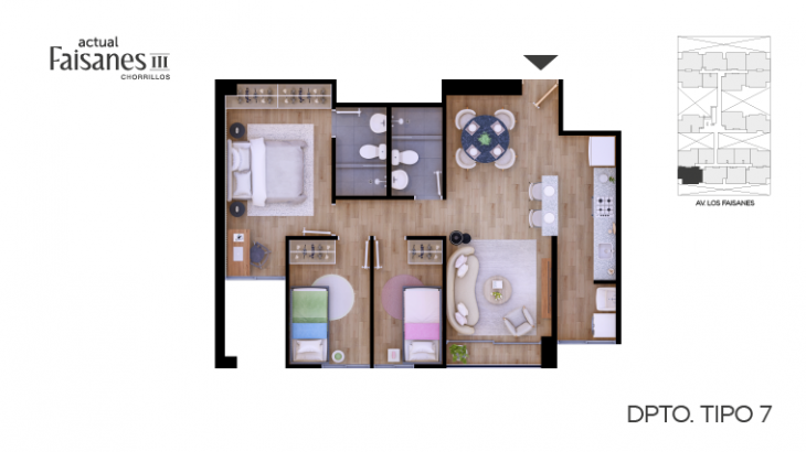 Plano del modelo A7 del proyecto Faisanes III en Chorrillos