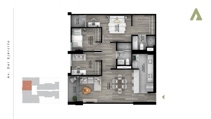 Plano del modelo x02 del proyecto Founder en Miraflores