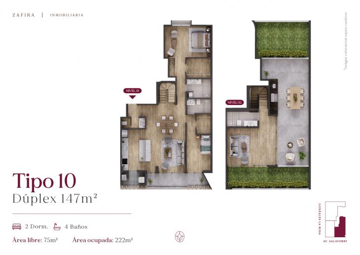 Plano del modelo TIPO 10 del proyecto INARA en San Isidro