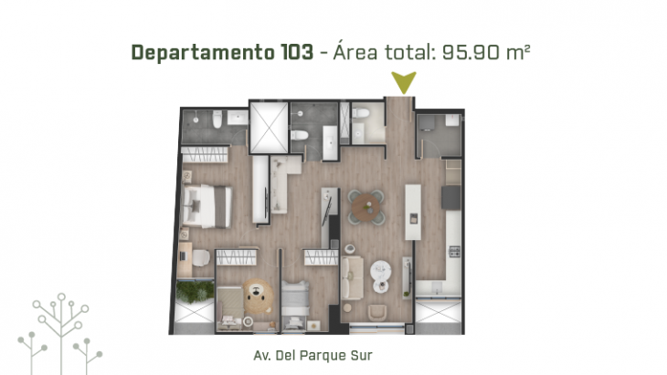Plano del modelo 103 del proyecto PRAD en San Borja