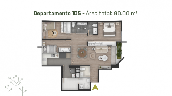 Plano del modelo 105 del proyecto PRAD en San Borja