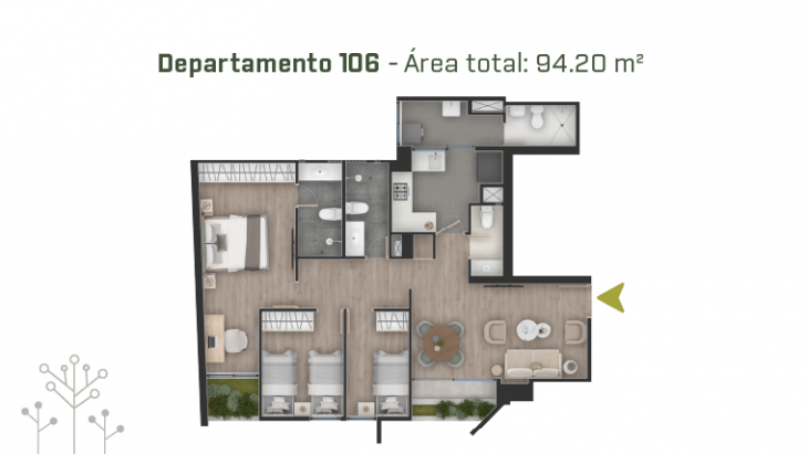 Plano del modelo 106 del proyecto PRAD en San Borja