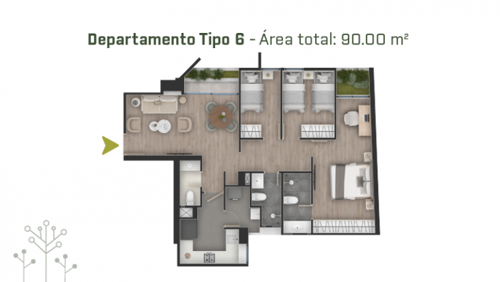 Plano del modelo TIPO 06 del proyecto PRAD en San Borja