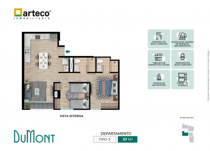 Plano del modelo TIPO 3 del proyecto Arteco | DuMont en Jesus Maria
