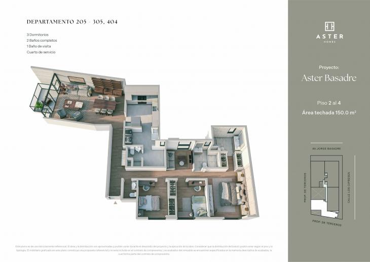 Plano del modelo X08 del proyecto ASTER BASADRE en San Isidro