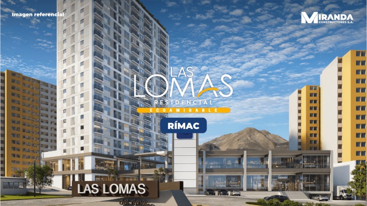 Fachada principal del proyecto Las Lomas Residencial Ecoamigable en Rimac