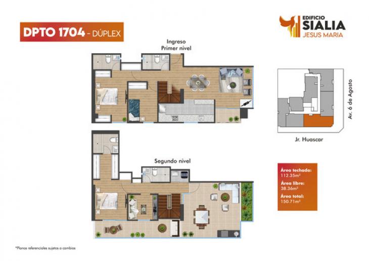 Plano del modelo Tipo 1704 del proyecto Edificio Sialia en Jesus Maria