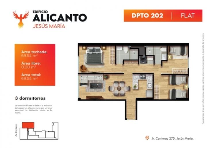 Plano del modelo Tipo 202 del proyecto Alicanto en Jesus Maria