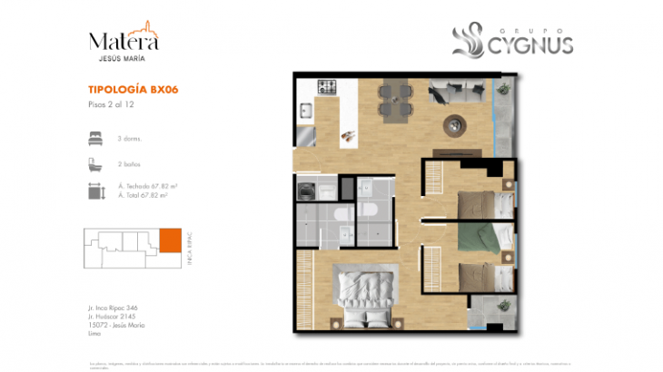 Plano del modelo BX06 del proyecto Matera en Jesus Maria