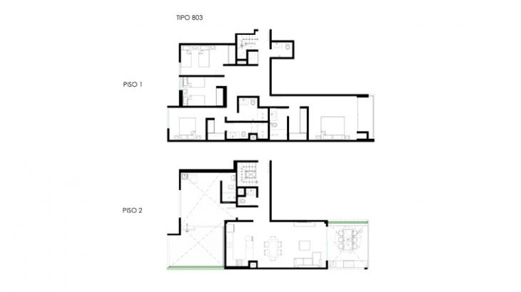 Plano del modelo TIPO 803 del proyecto Nuvo en Miraflores