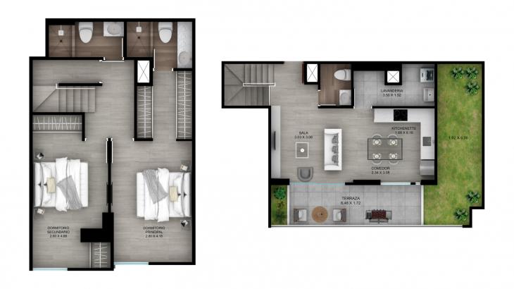 Plano del modelo B16 del proyecto Urban Heights en Miraflores