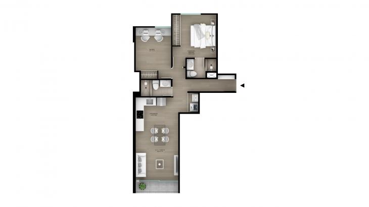 Plano del modelo Tipo 11 del proyecto Ascent en San Isidro