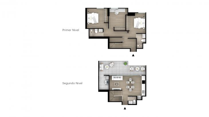 Plano del modelo Tipo 13 del proyecto Ascent en San Isidro