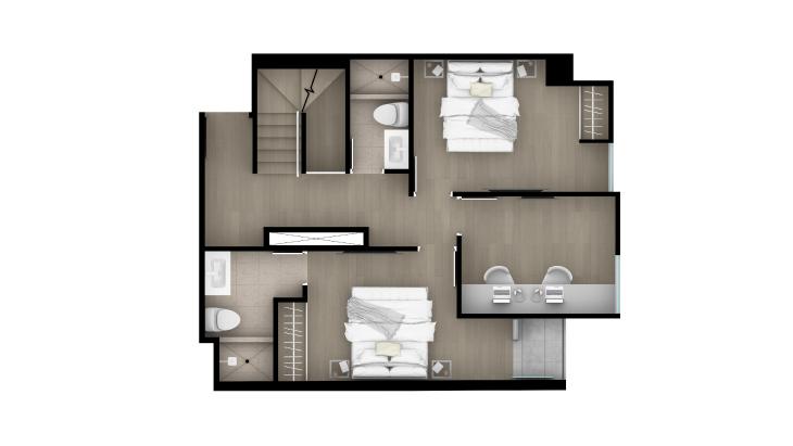 Plano del modelo Tipo 14 del proyecto Bloom en Lince