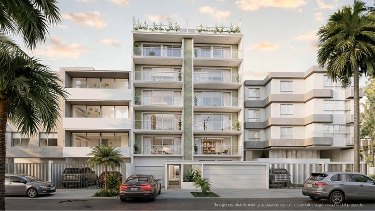 Fachada principal del proyecto Bosquia Living en Santiago De Surco
