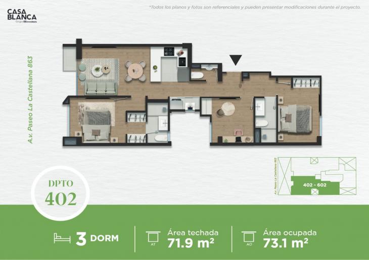Plano del modelo Tipico 2 del proyecto La Castellana 863 en Santiago De Surco