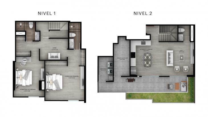 Plano del modelo C15 del proyecto Francisco Del Castillo 252 en Miraflores