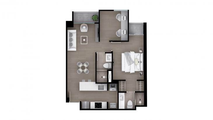 Plano del modelo Tipo 4 del proyecto Bloom en Lince