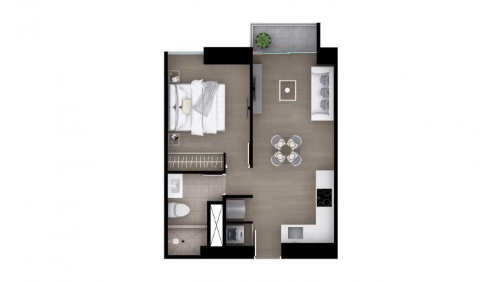 Plano del modelo Tipo 5 del proyecto Bloom en Lince