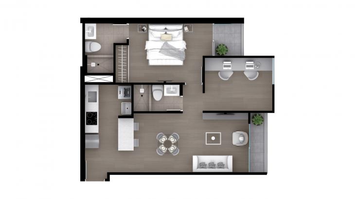 Plano del modelo Tipo 8 del proyecto Bloom en Lince