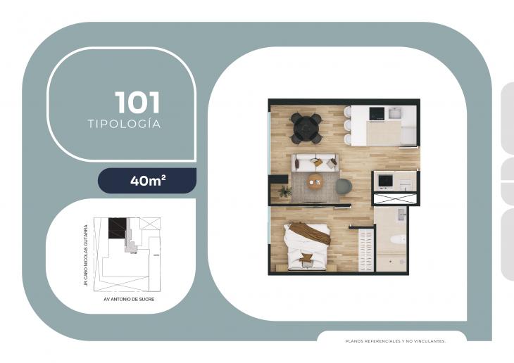 Plano del modelo 101 del proyecto SUCRE 1005 en Pueblo Libre