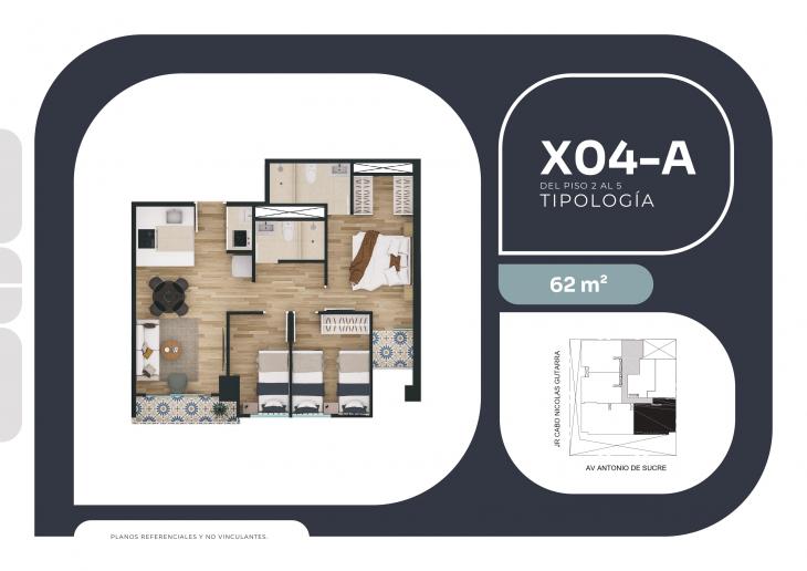Plano del modelo X04-A del proyecto SUCRE 1005 en Pueblo Libre