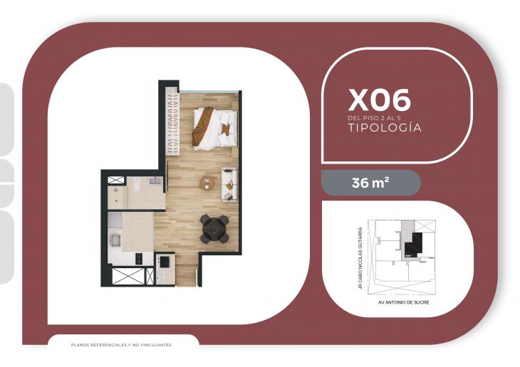Plano del modelo X06 del proyecto SUCRE 1005 en Pueblo Libre
