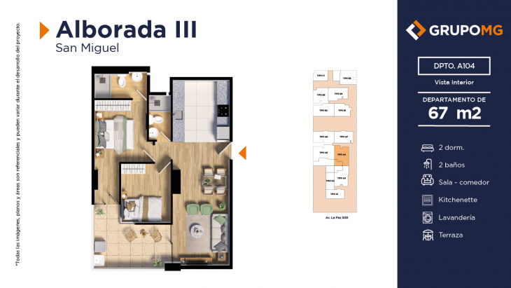 Plano del modelo A4a del proyecto ALBORADA III - SAN MIGUEL en San Miguel
