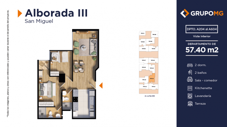 Plano del modelo A4 del proyecto ALBORADA III - SAN MIGUEL en San Miguel