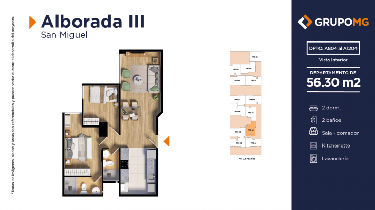 Plano del modelo A4b del proyecto ALBORADA III - SAN MIGUEL en San Miguel