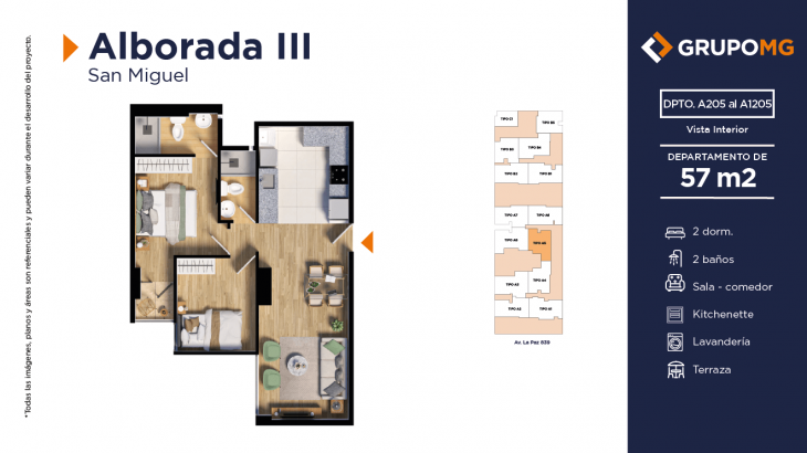 Plano del modelo A5 del proyecto ALBORADA III - SAN MIGUEL en San Miguel