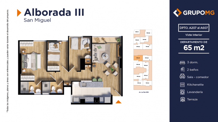 Plano del modelo A7 del proyecto ALBORADA III - SAN MIGUEL en San Miguel