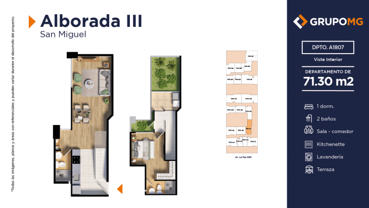Plano del modelo A7b del proyecto ALBORADA III - SAN MIGUEL en San Miguel