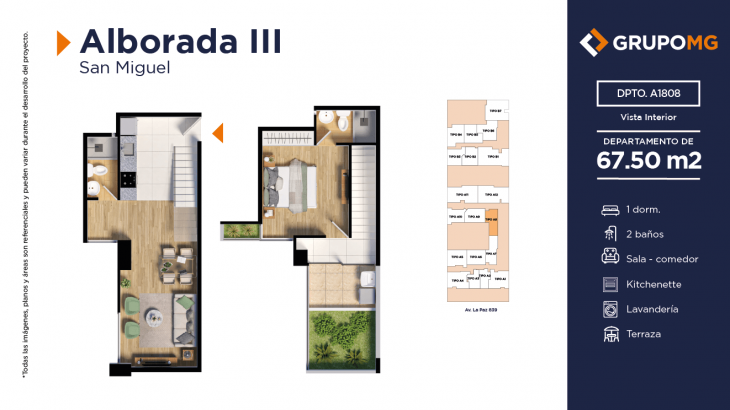 Plano del modelo A8a del proyecto ALBORADA III - SAN MIGUEL en San Miguel