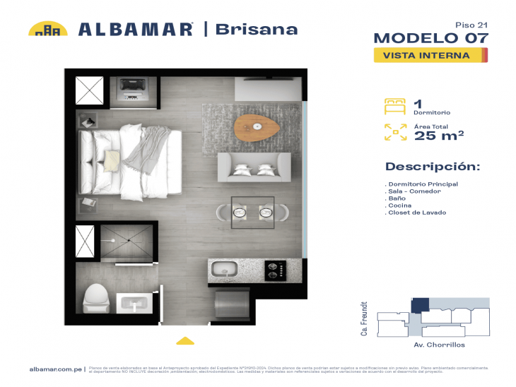 Plano del modelo S del proyecto Albamar | Brisana en Chorrillos