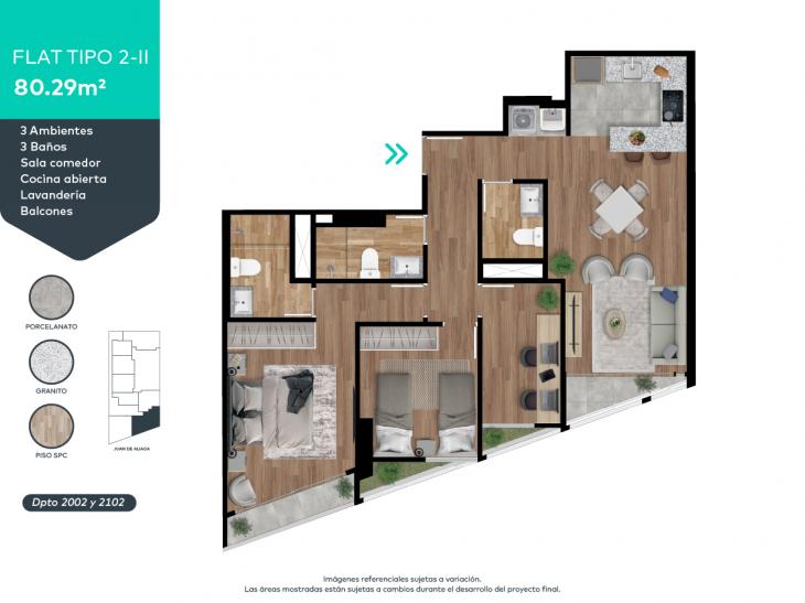 Plano del modelo 2-II del proyecto Invent Juan de Aliaga en Magdalena Del Mar