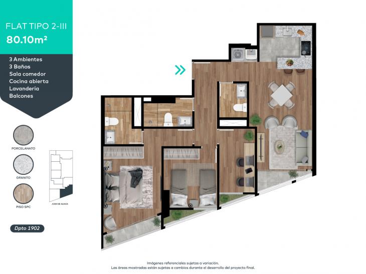 Plano del modelo 2-III del proyecto Invent Juan de Aliaga en Magdalena Del Mar