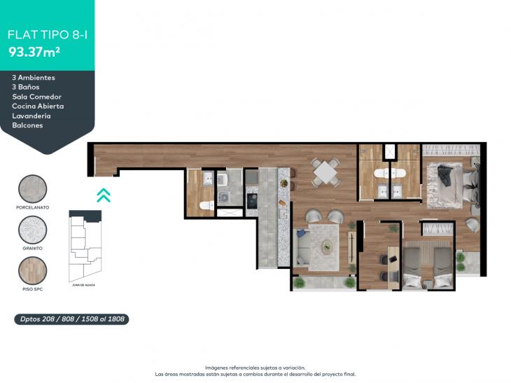 Plano del modelo 8-I del proyecto Invent Juan de Aliaga en Magdalena Del Mar
