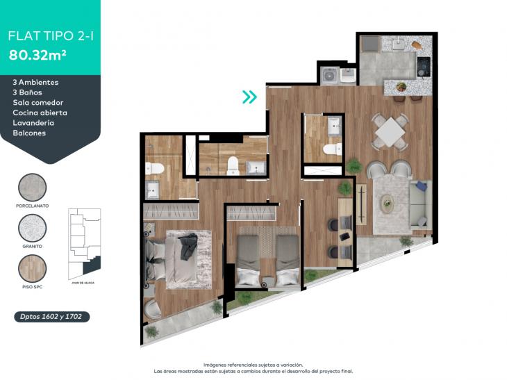 Plano del modelo 2-I del proyecto Invent Juan de Aliaga en Magdalena Del Mar