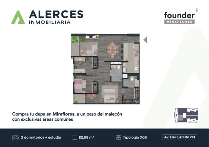 Plano del modelo x03 del proyecto Founder en Miraflores